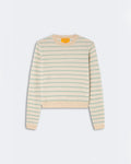 Guest In Residence - Pebble Stripe Shrunken Crew Sweater - Sandstone Combo