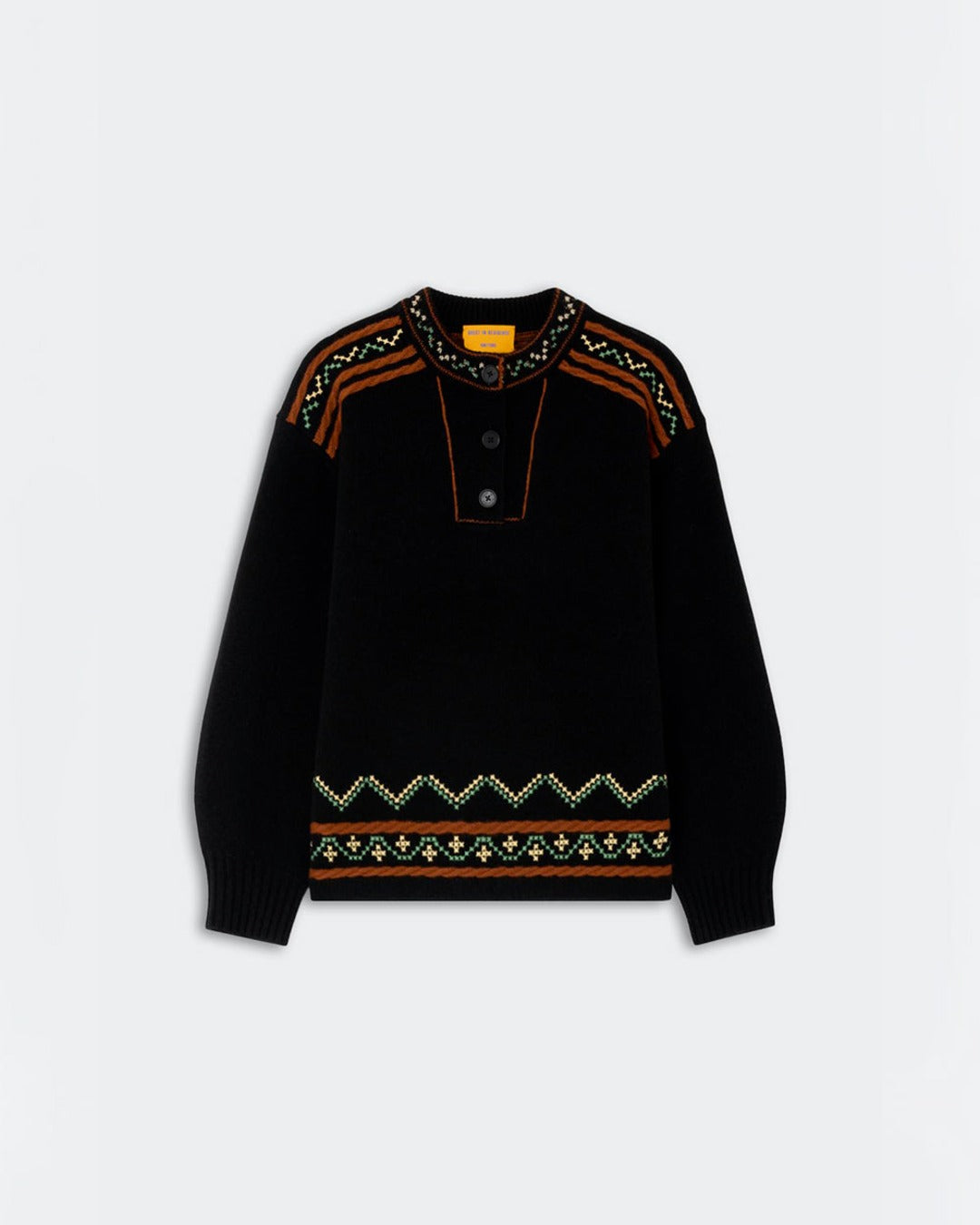 Guest In Residence - Pull Henley Fisherman - Noir