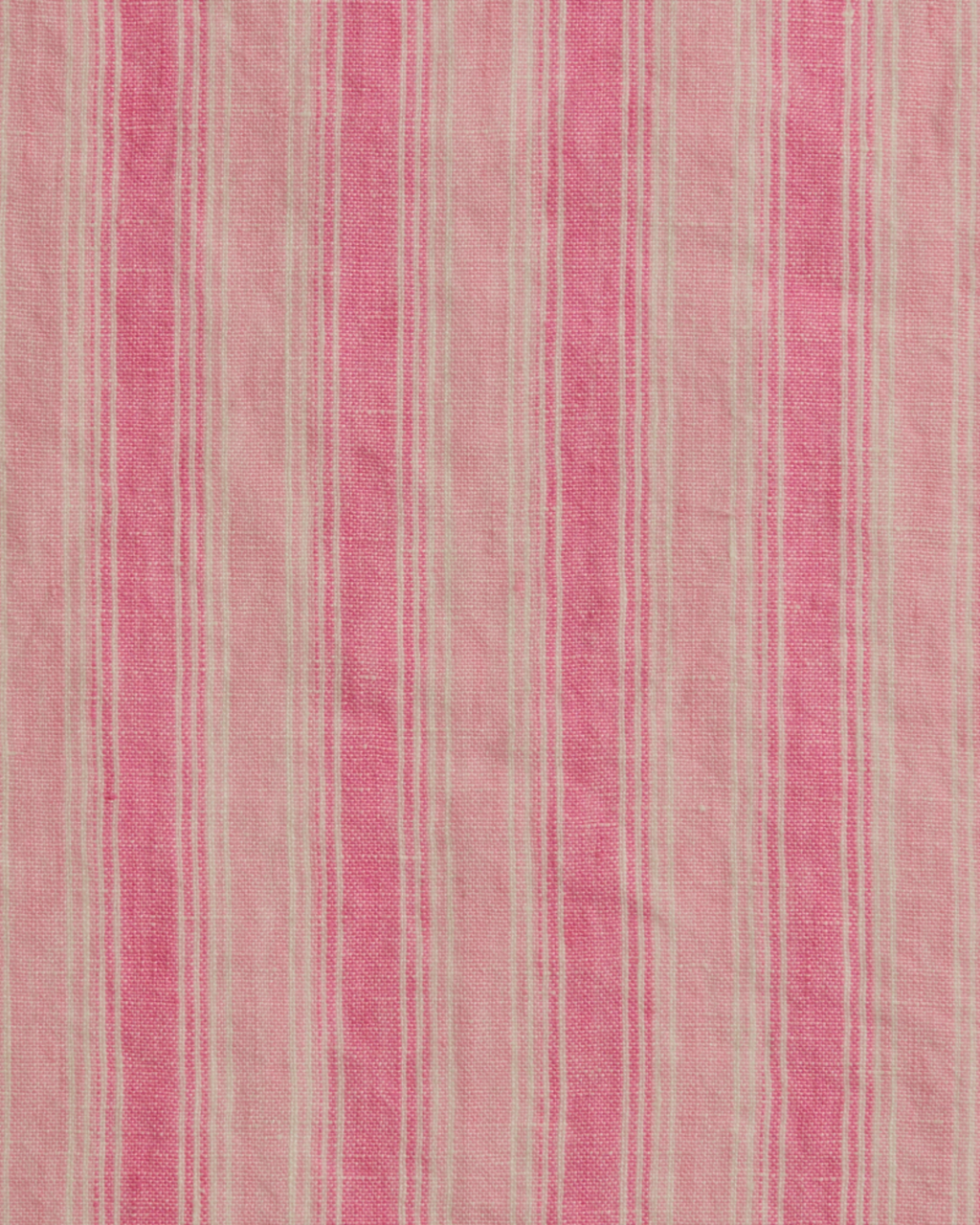 Merci - Washed linen fitted sheet - Pink Weft Stripes