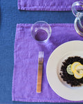Merci - Washed linen placemat - Storm Violet