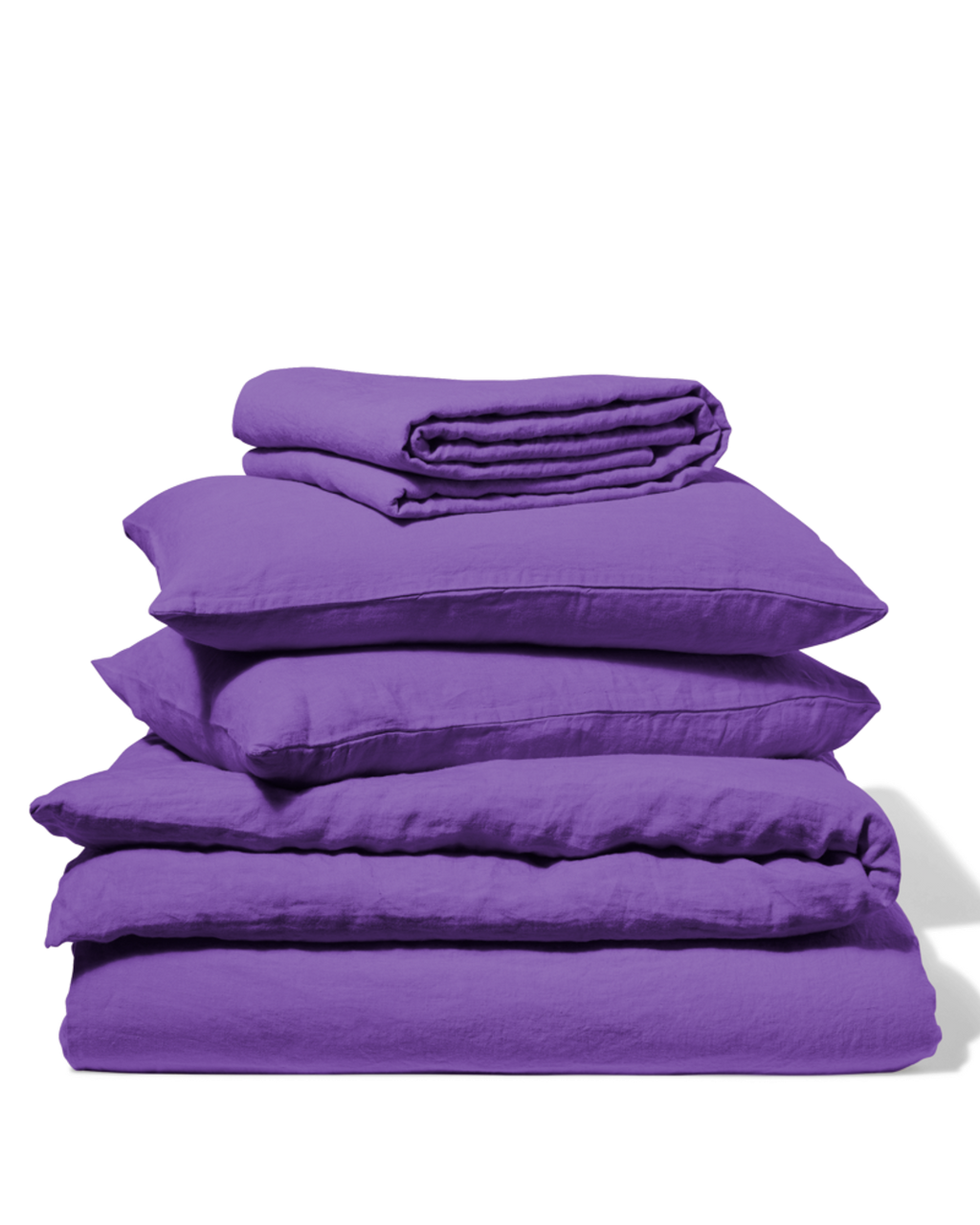Merci - Drap Plat En Lin Lavé - Violet Orage