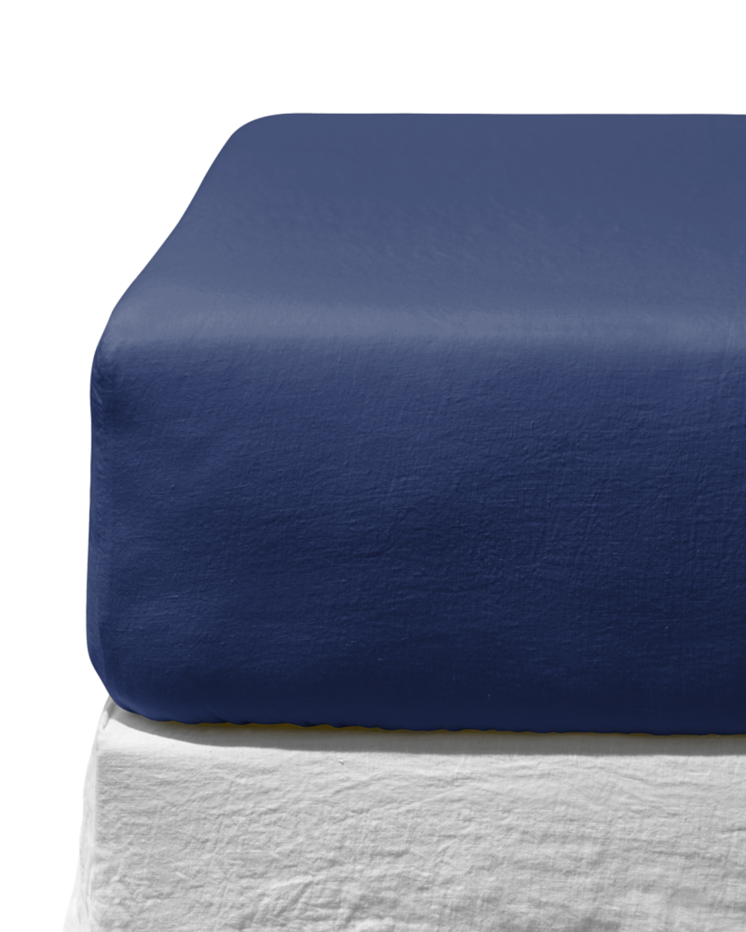 Merci - Drap Housse En Lin Lavé - Bleu Pacifique