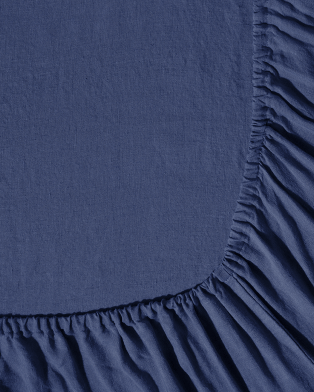 Merci - Drap Housse En Lin Lavé - Bleu Pacifique