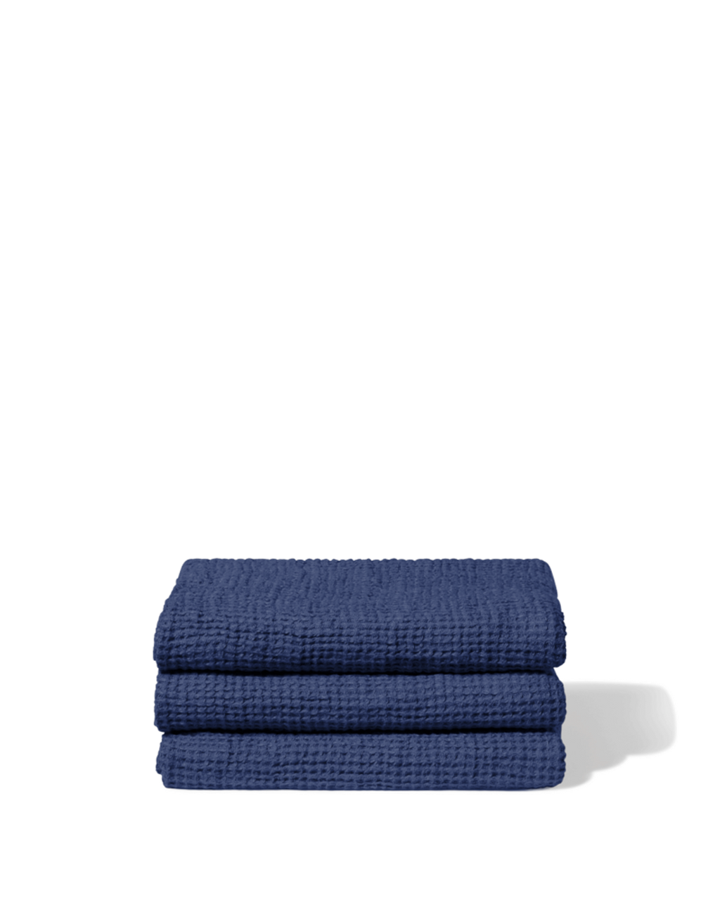Merci - Serviette De Bain En Lin Waffle - Bleu Pacifique