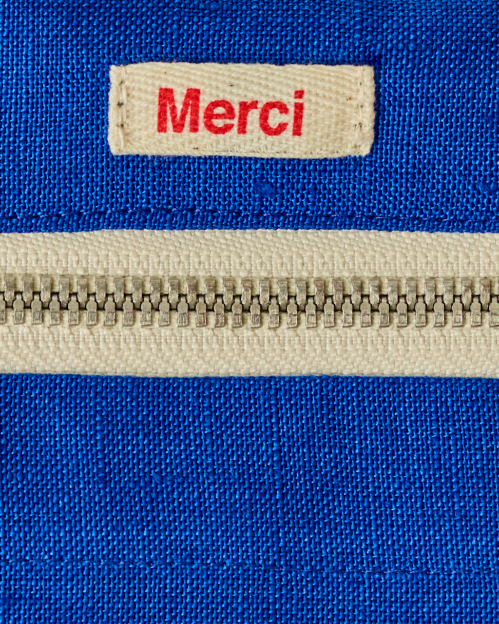 Merci - Trousse De Toilette En Lin Lavé - Bleu Cobalt 60