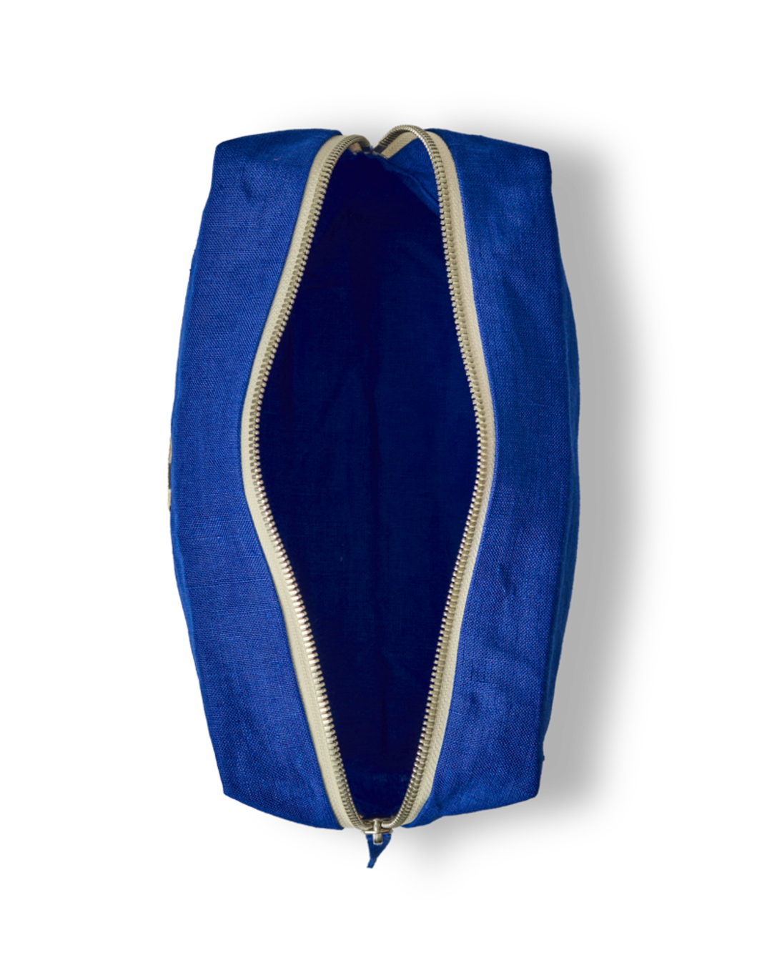 Merci - Trousse De Toilette En Lin Lavé - Bleu Cobalt 60
