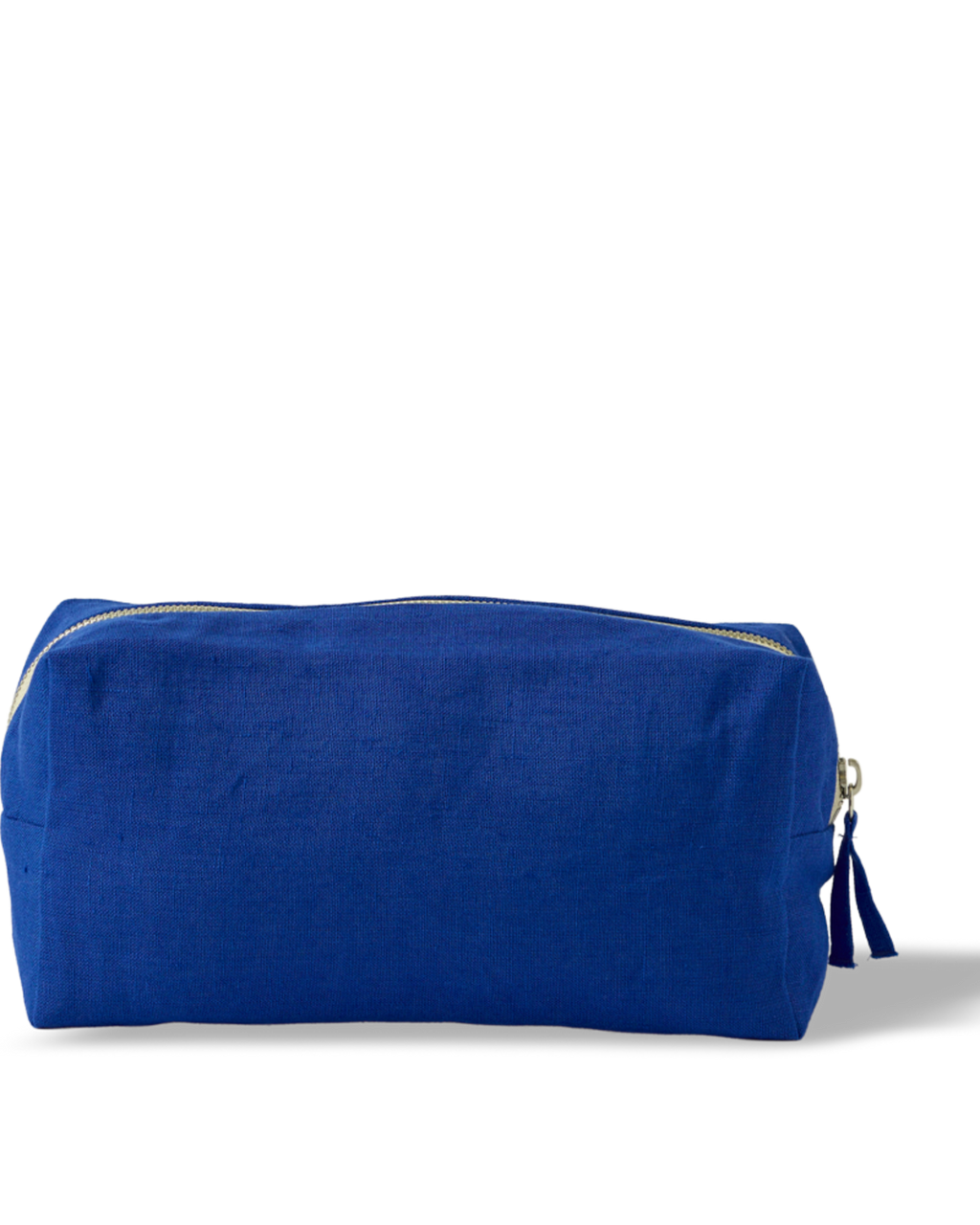 Merci - Trousse De Toilette En Lin Lavé - Bleu Cobalt 60