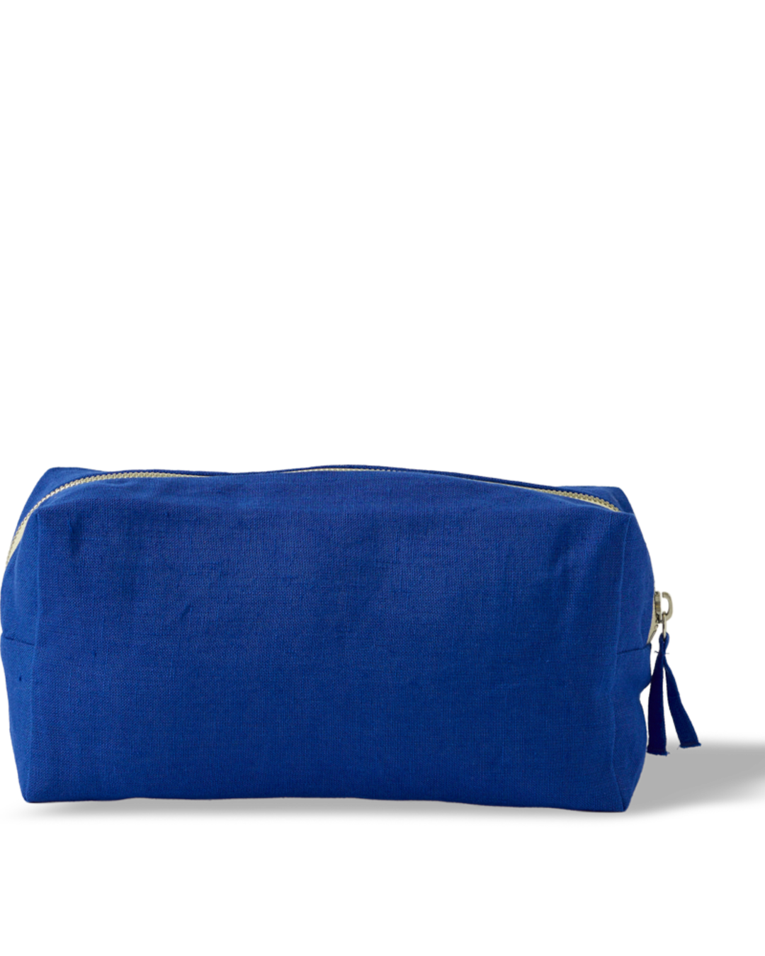 Merci - Trousse De Toilette En Lin Lavé - Bleu Cobalt 60