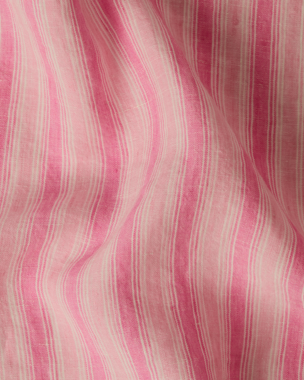 Merci - Washed linen flat sheet - Pink Weft Stripes