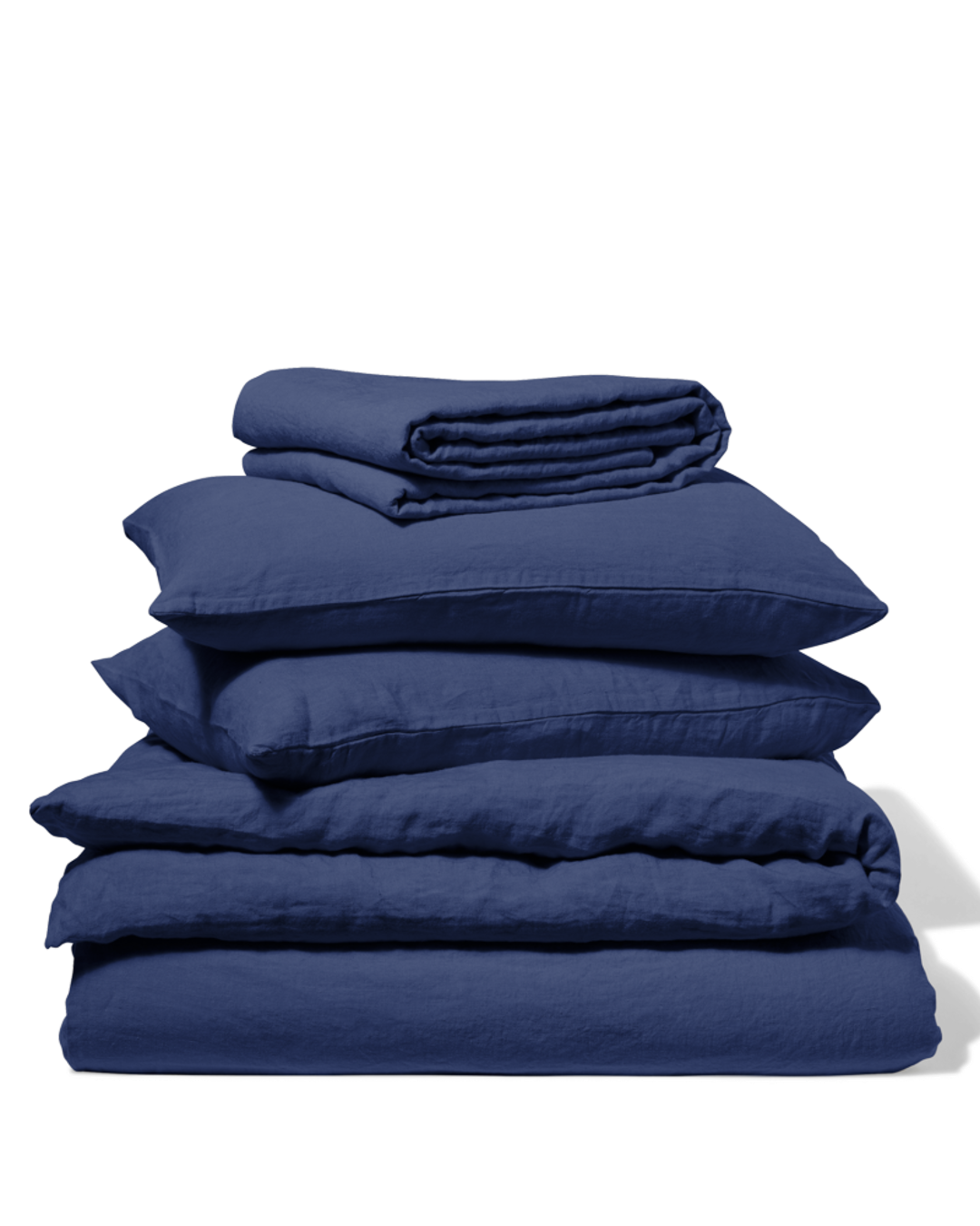 Merci - Drap Plat En Lin Lavé - Bleu Pacifique