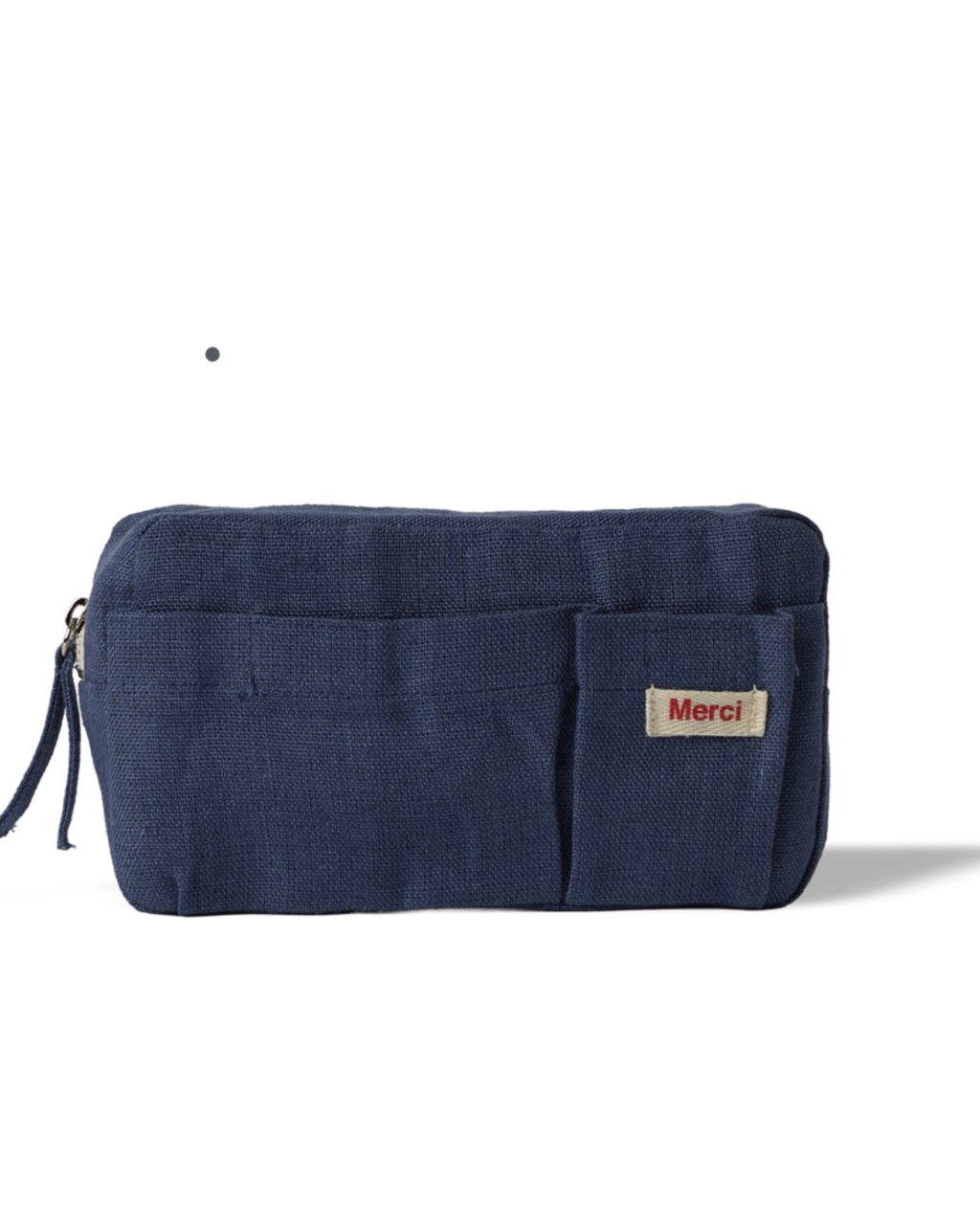 Merci - Trousse En Lin Lavé - Bleu Pacifique