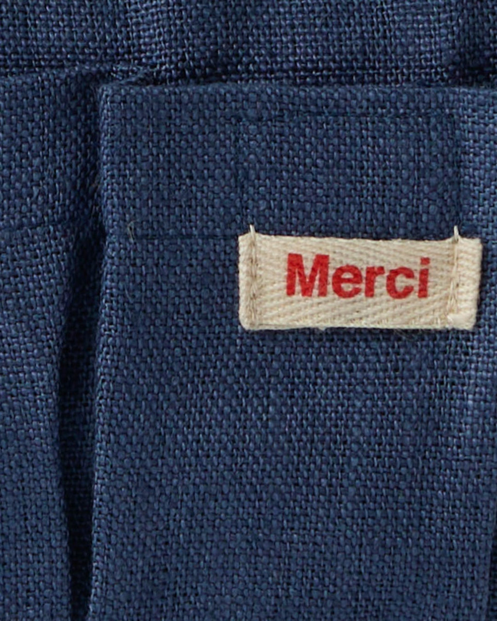 Merci - Trousse En Lin Lavé - Bleu Pacifique