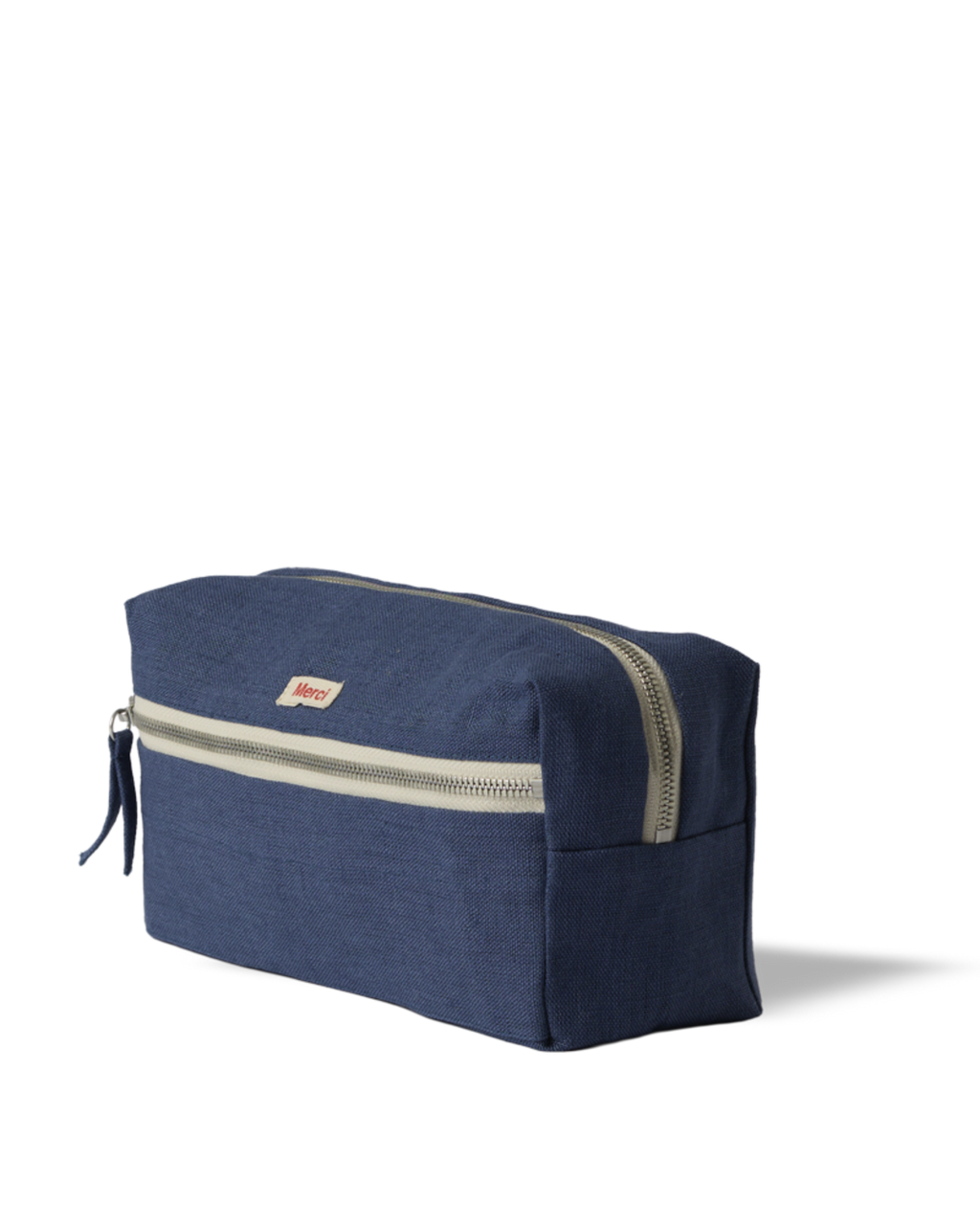 Merci - Washed linen toiletry bag - Blue Pacific