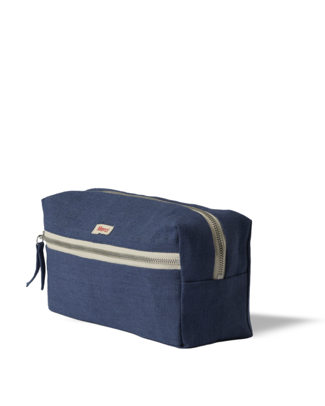 Merci - Washed linen toiletry bag - Blue Pacific