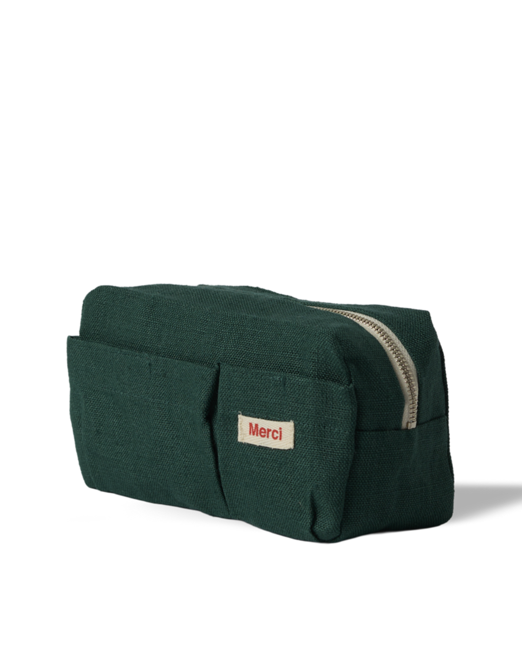 Merci - Trousse En Lin Lavé - Vert Séquoia
