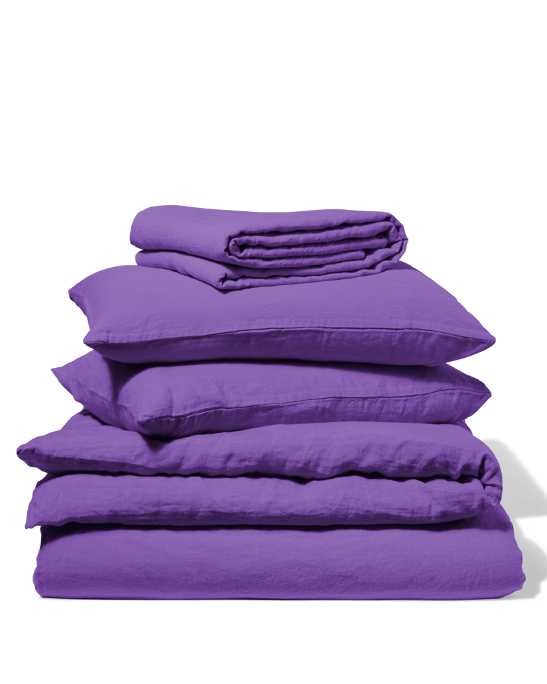 Merci - Drap Housse En Lin Lavé - Violet Orage