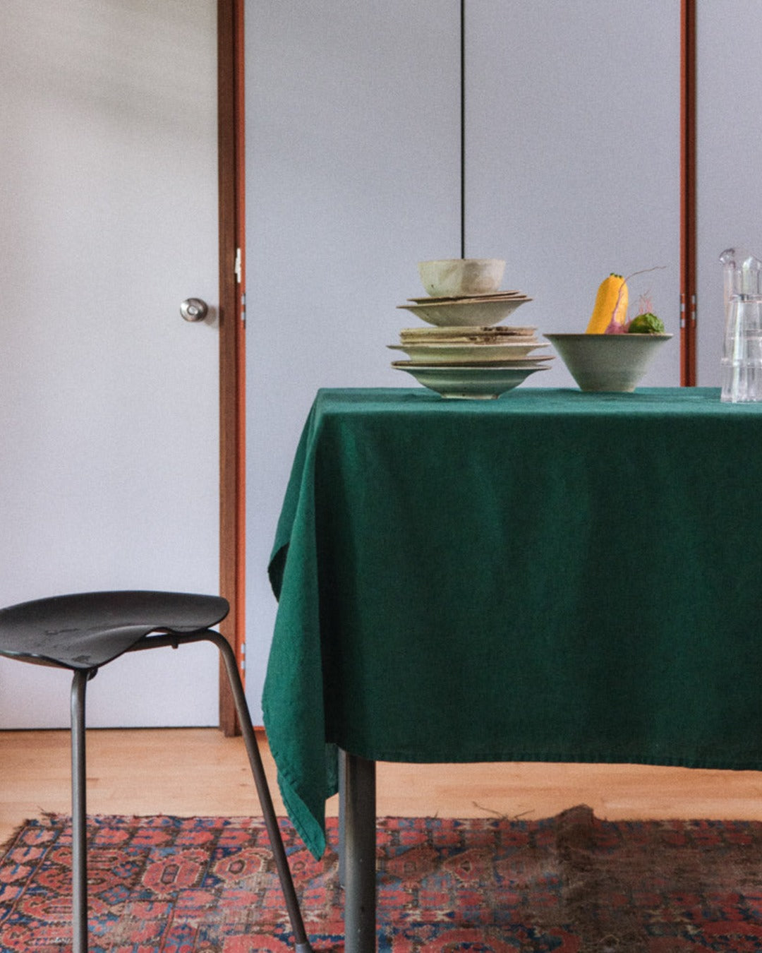 Merci - Washed linen tablecloth - Sequoia Green