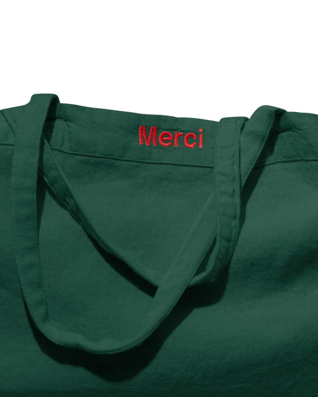 Merci - Cabas En Lin Lavé - Vert Séquoia