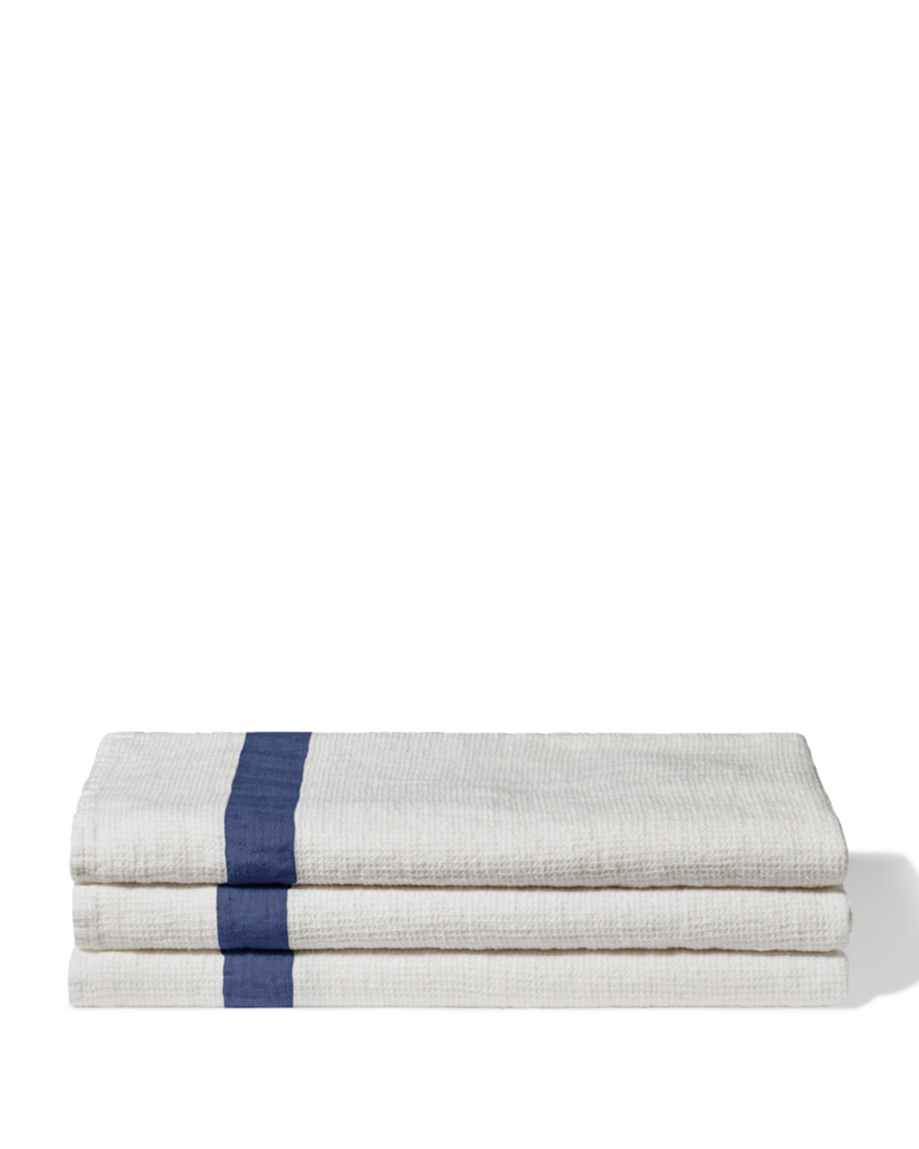 Merci - Linen bath towel - Honeycomb - Stripe Blue Pacific