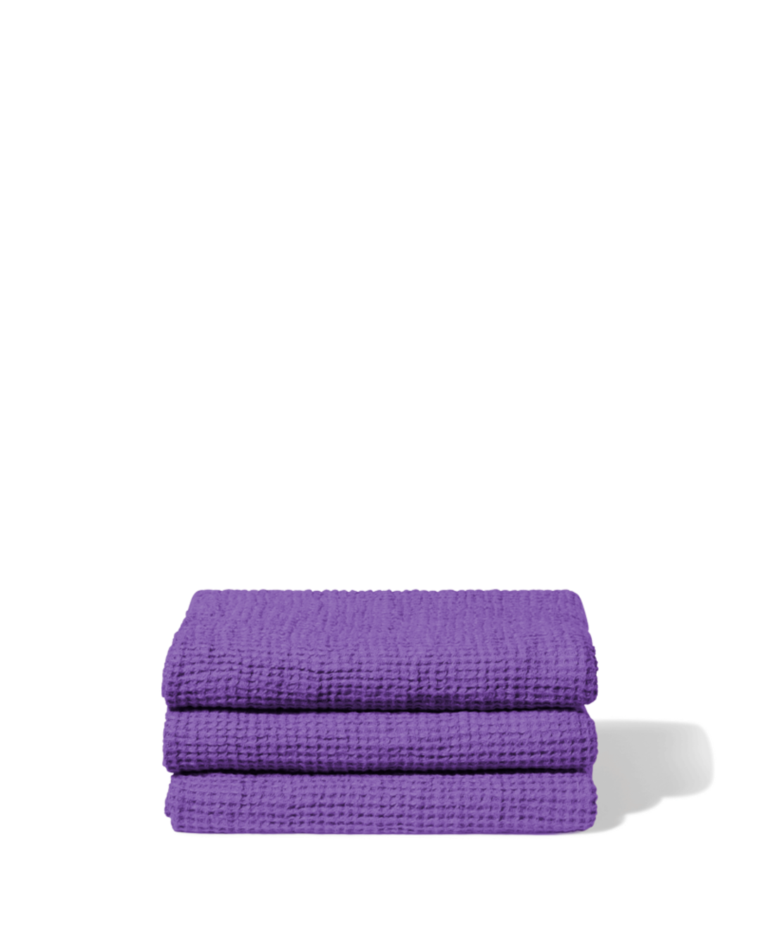 Merci - Serviette De Bain En Lin Waffle - Violet Orage