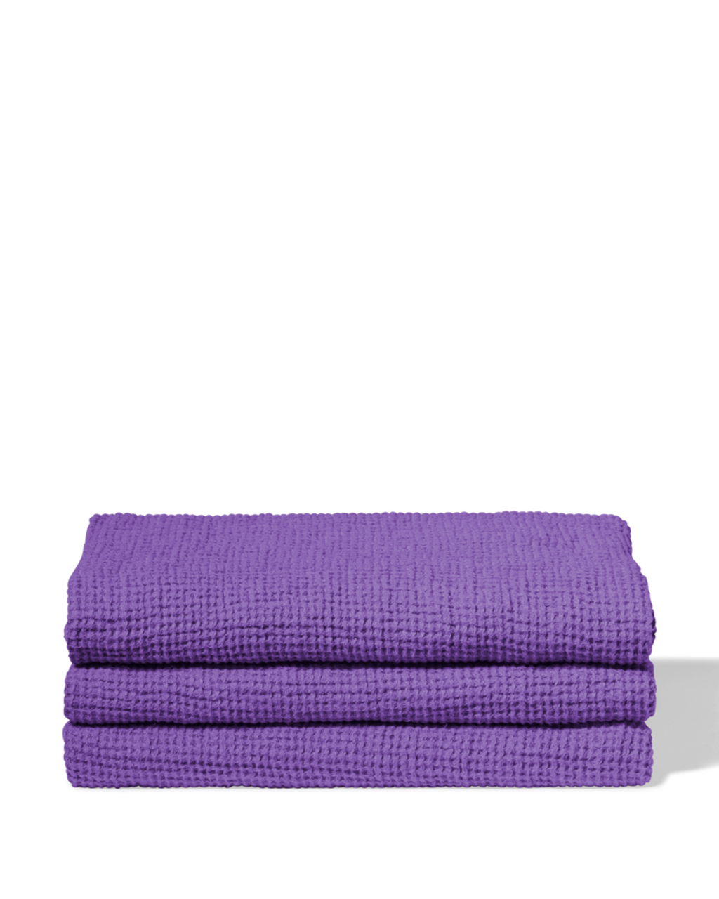 Merci - Serviette De Bain En Lin Waffle - Violet Orage