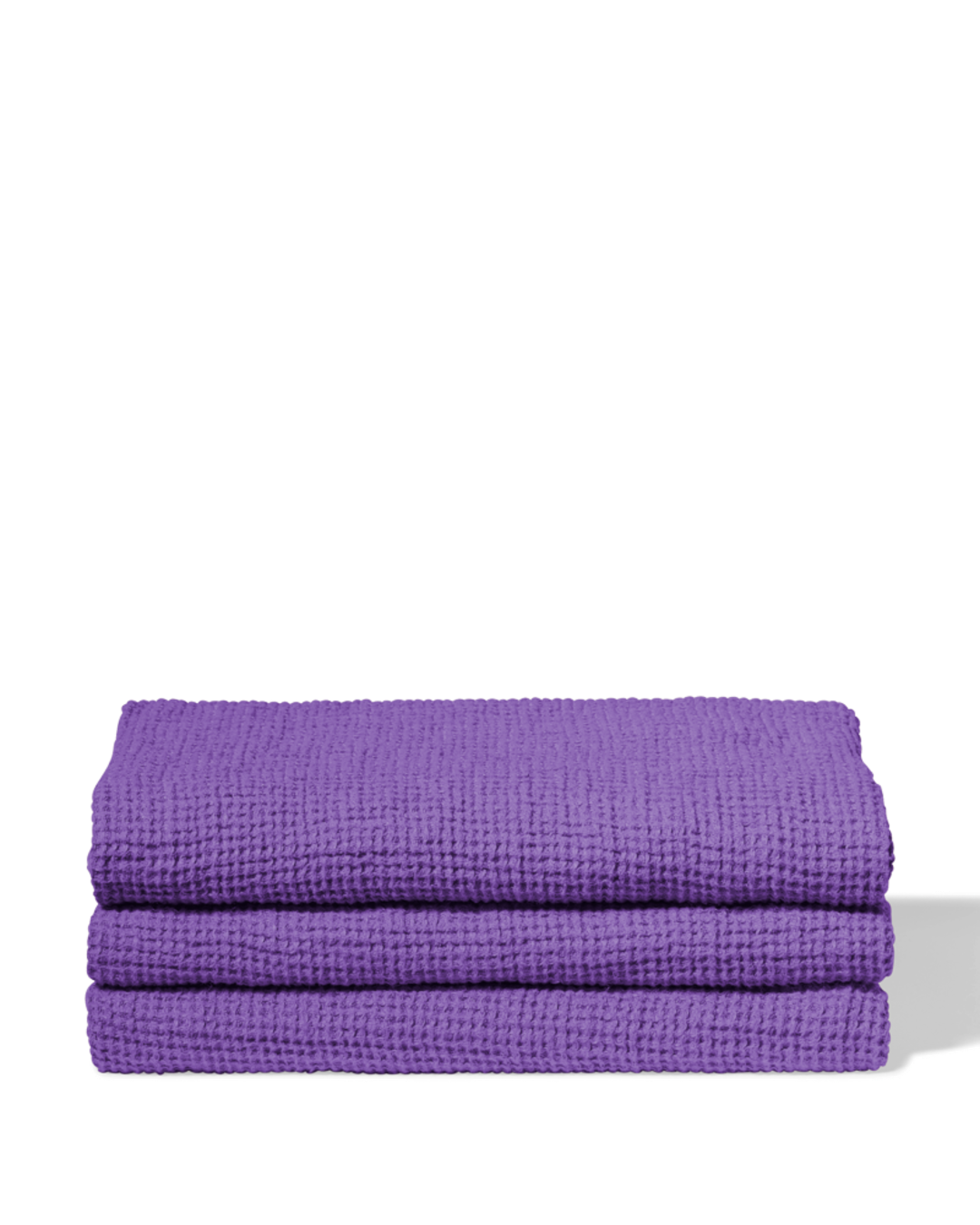 Merci - Serviette De Bain En Lin Waffle - Violet Orage