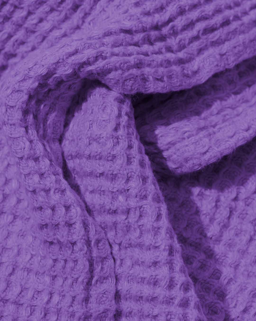 Merci - Serviette De Bain En Lin Waffle - Violet Orage