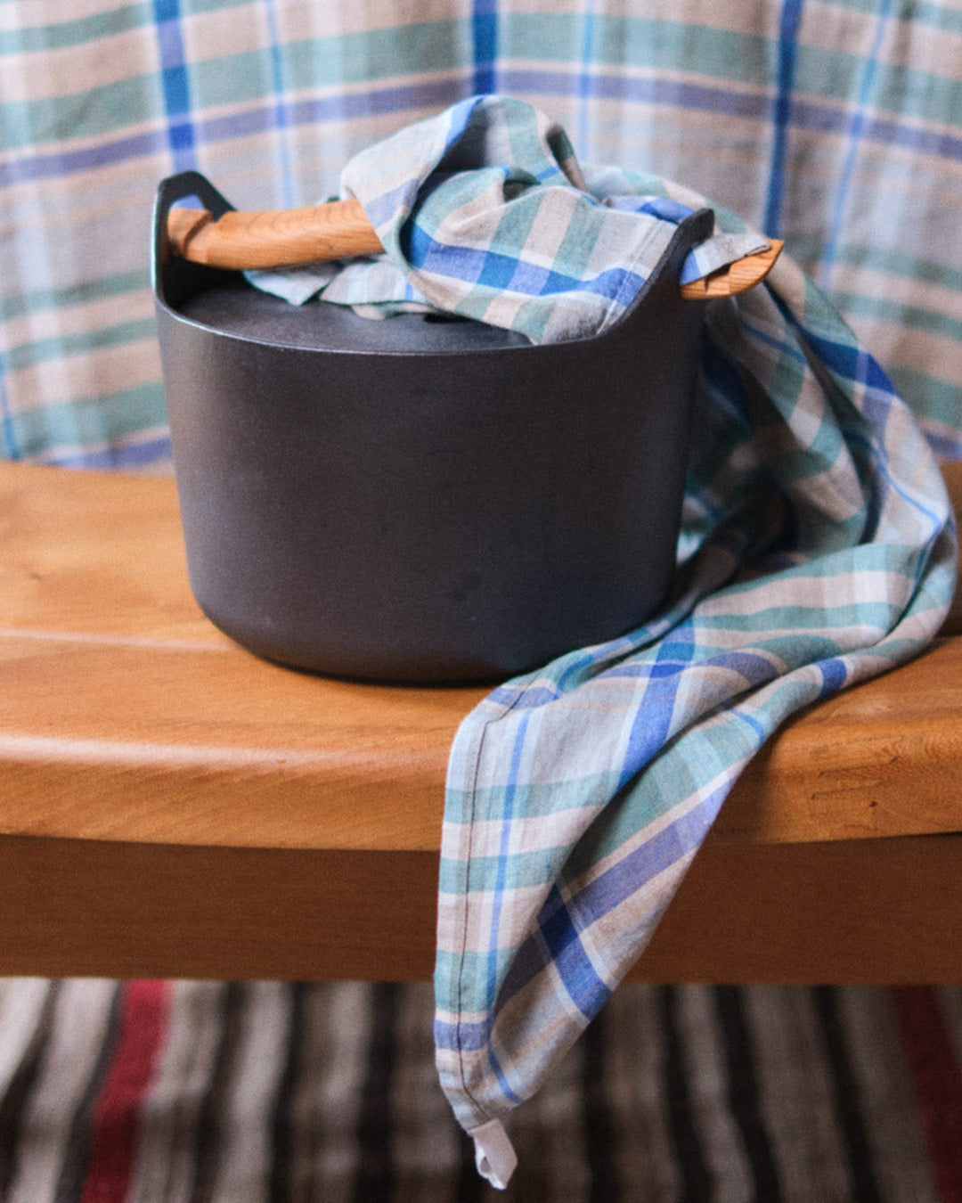 Merci - Washed linen tea towel - Library Checks