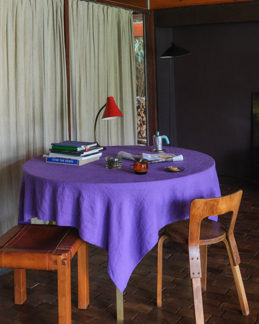 Merci - Washed linen tablecloth - Storm Violet