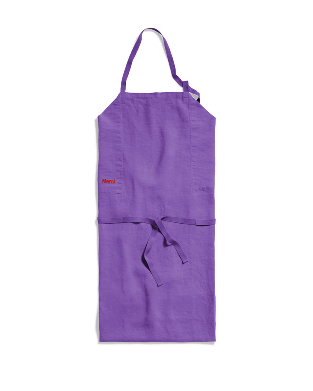 Merci - Tablier En Lin Lavé - Violet Orage