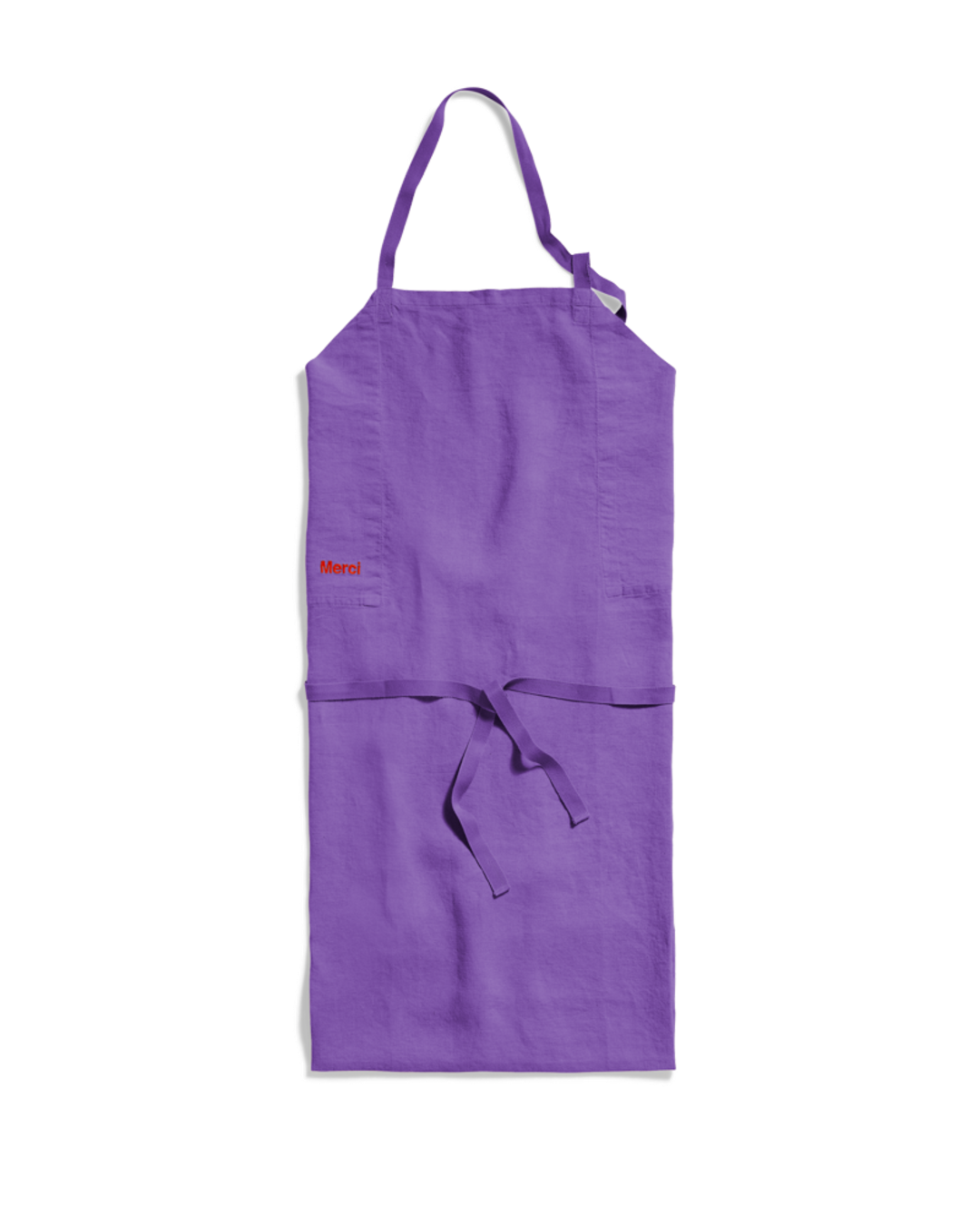 Merci - Washed linen apron - Storm Violet