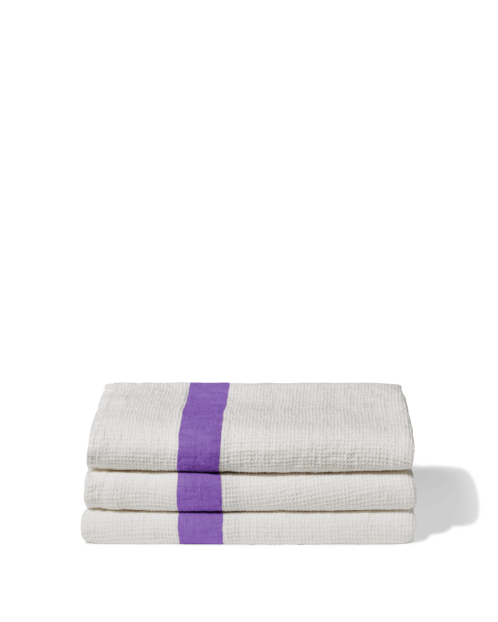 Merci - Linen bath towel - Honeycomb - Storm Violet Stripe
