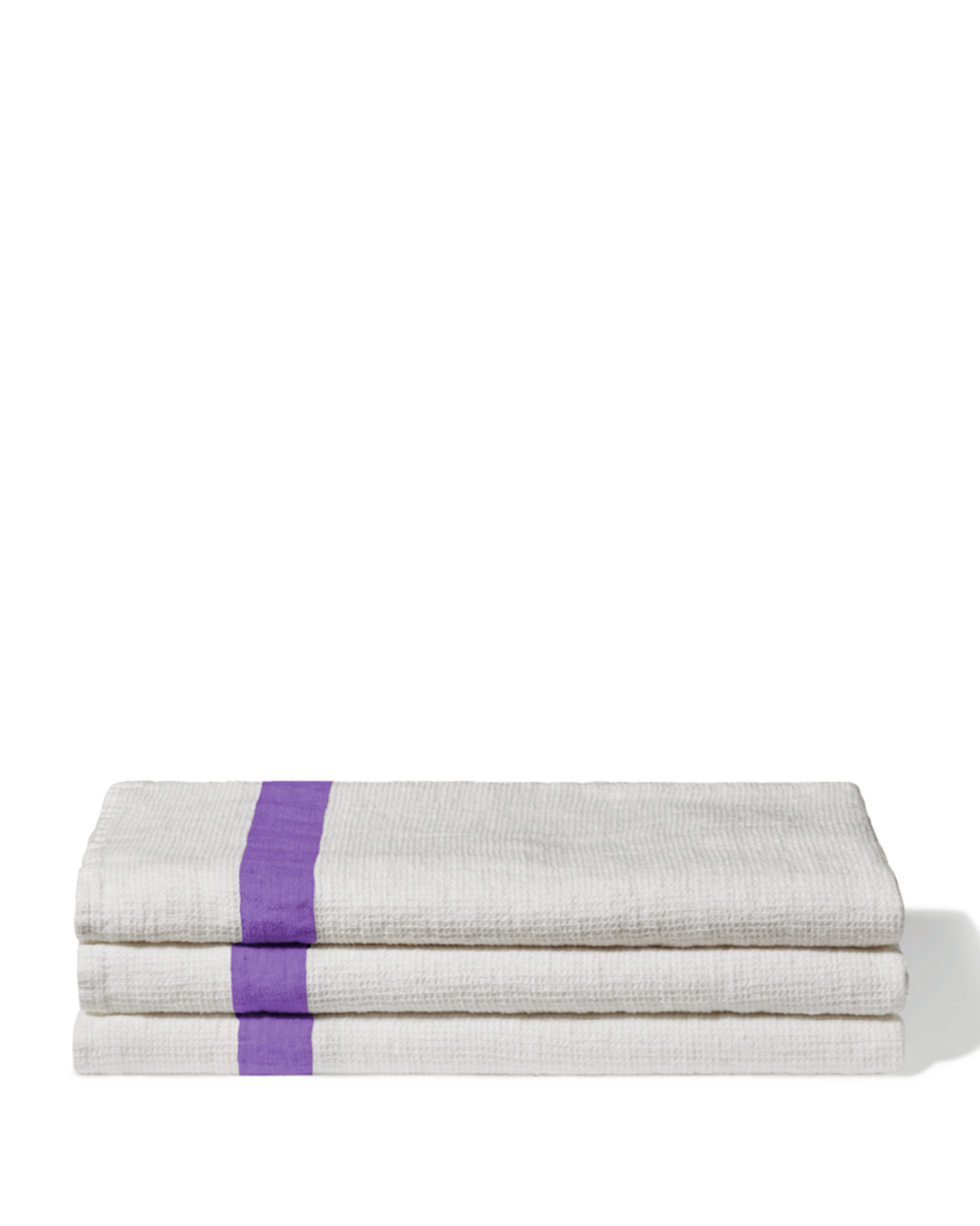 Merci - Linen bath towel - Honeycomb - Storm Violet Stripe