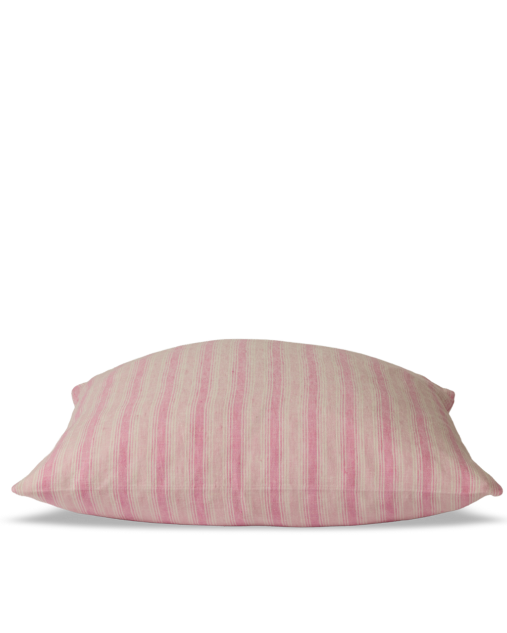 Merci - Taie D'Oreiller En Lin Lavé - Rayures Trame Rose