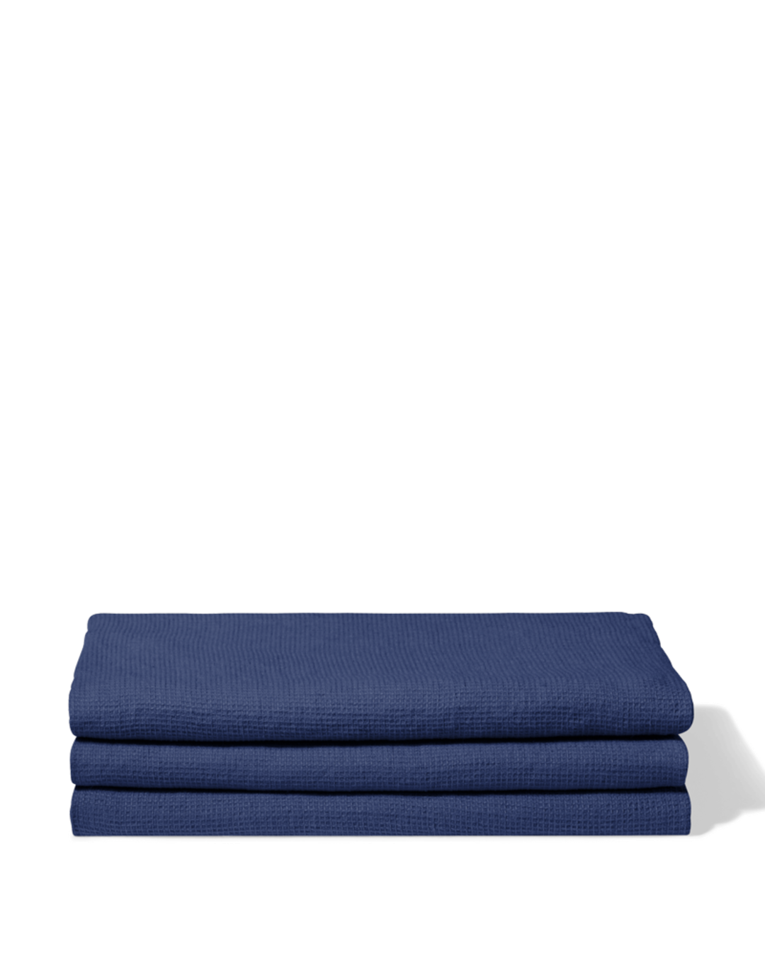 Merci - Serviette De Bain En Lin Nid D'Abeille - Bleu Pacifique