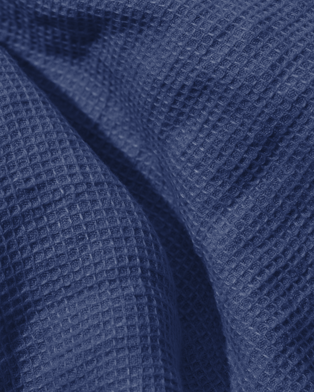 Merci - Serviette De Bain En Lin Nid D'Abeille - Bleu Pacifique