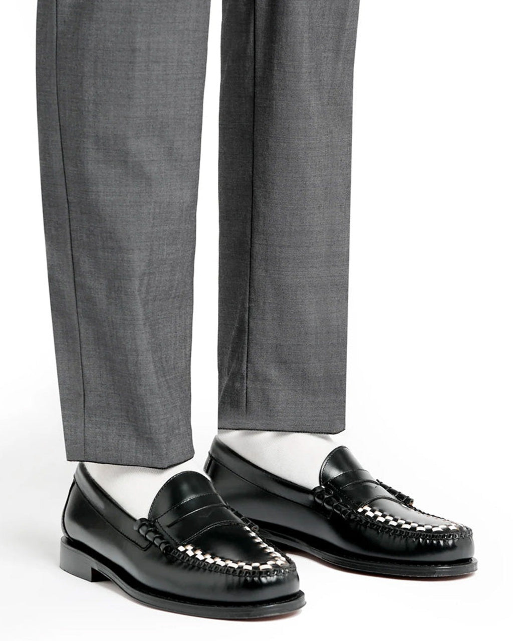 Gh Bass - Weejun Heritage Larson Weave Loafers - Black & White