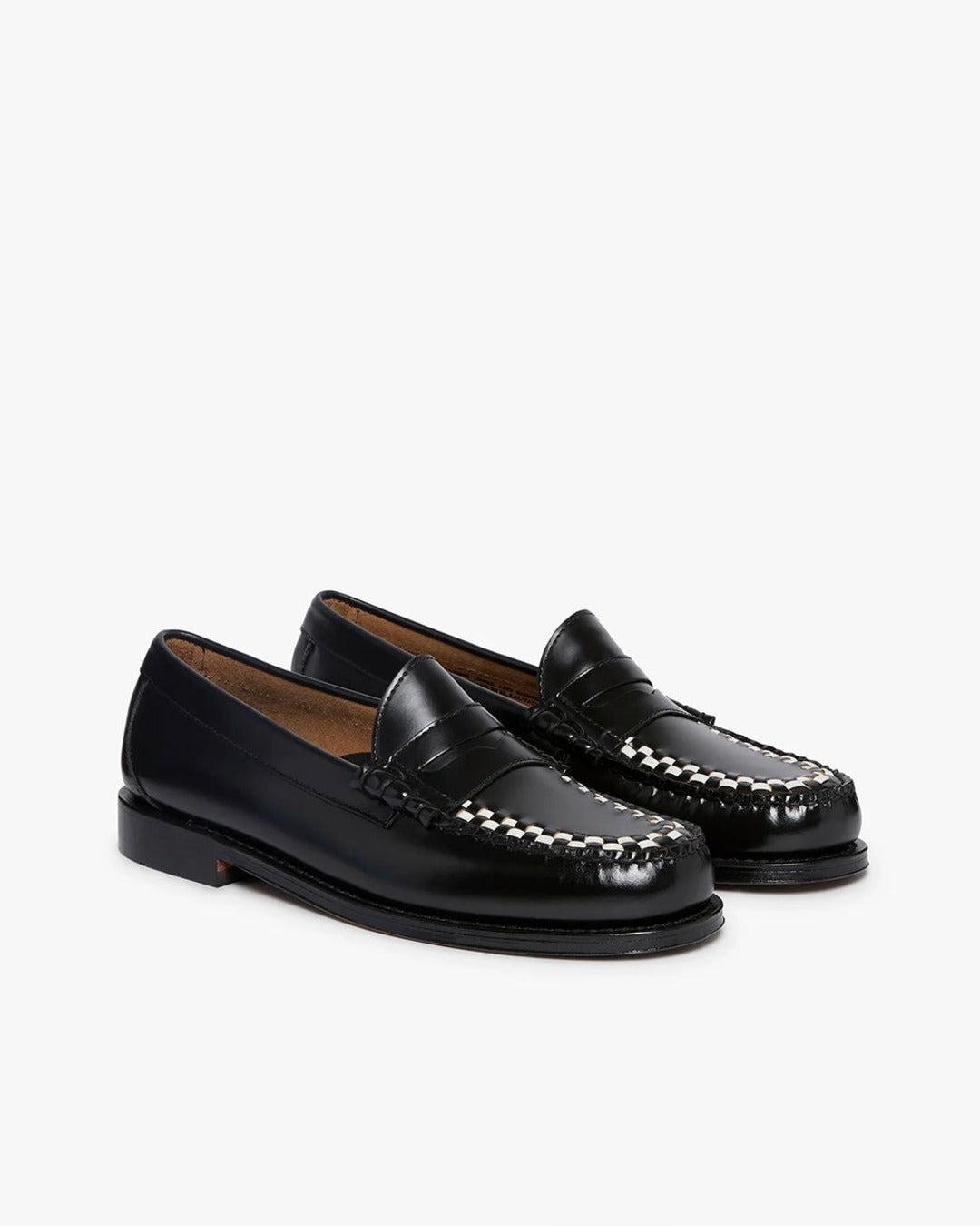 Gh Bass - Weejun Heritage Larson Weave Loafers - Black & White