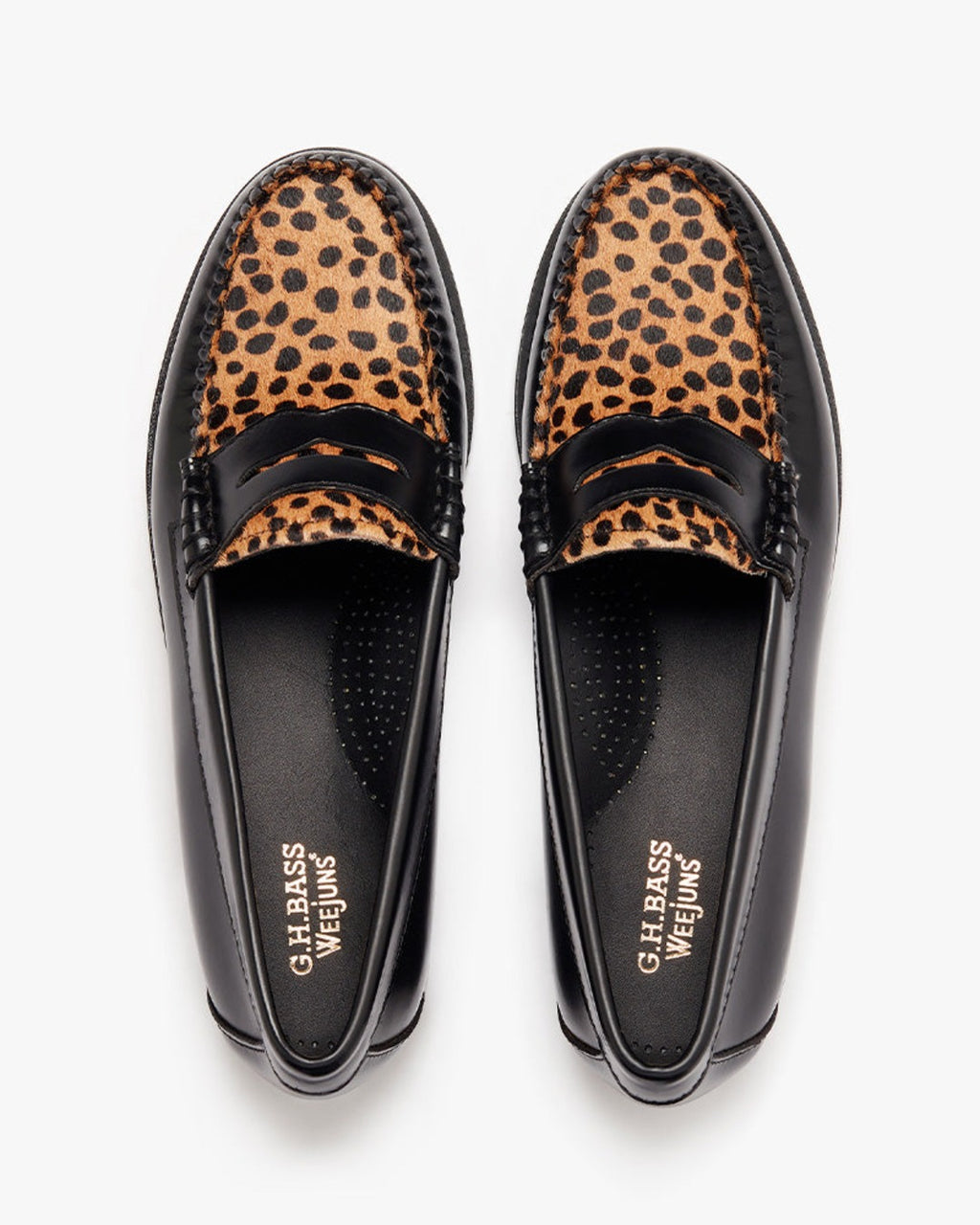 Gh Bass - Weejun Penny Exotic Loafers - Black Leopard