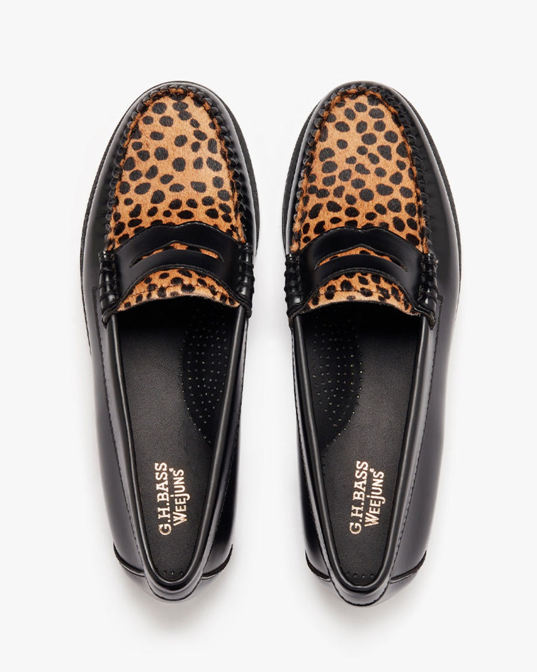 Gh Bass - Weejun Penny Exotic Loafers - Black Leopard