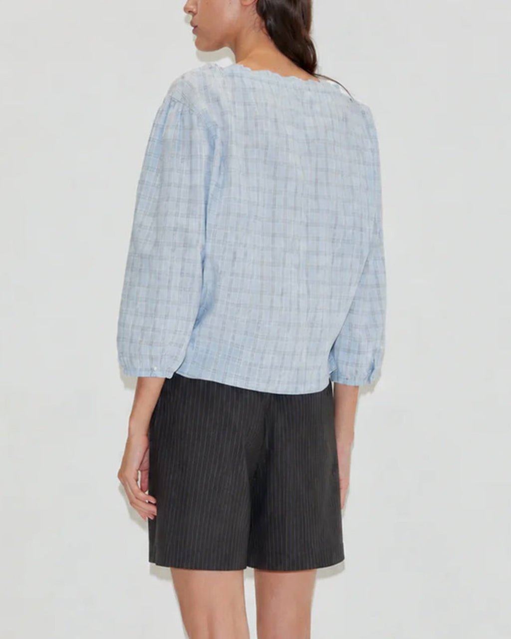 Deiji Studio - Drawstring Shirt - Checks Blue