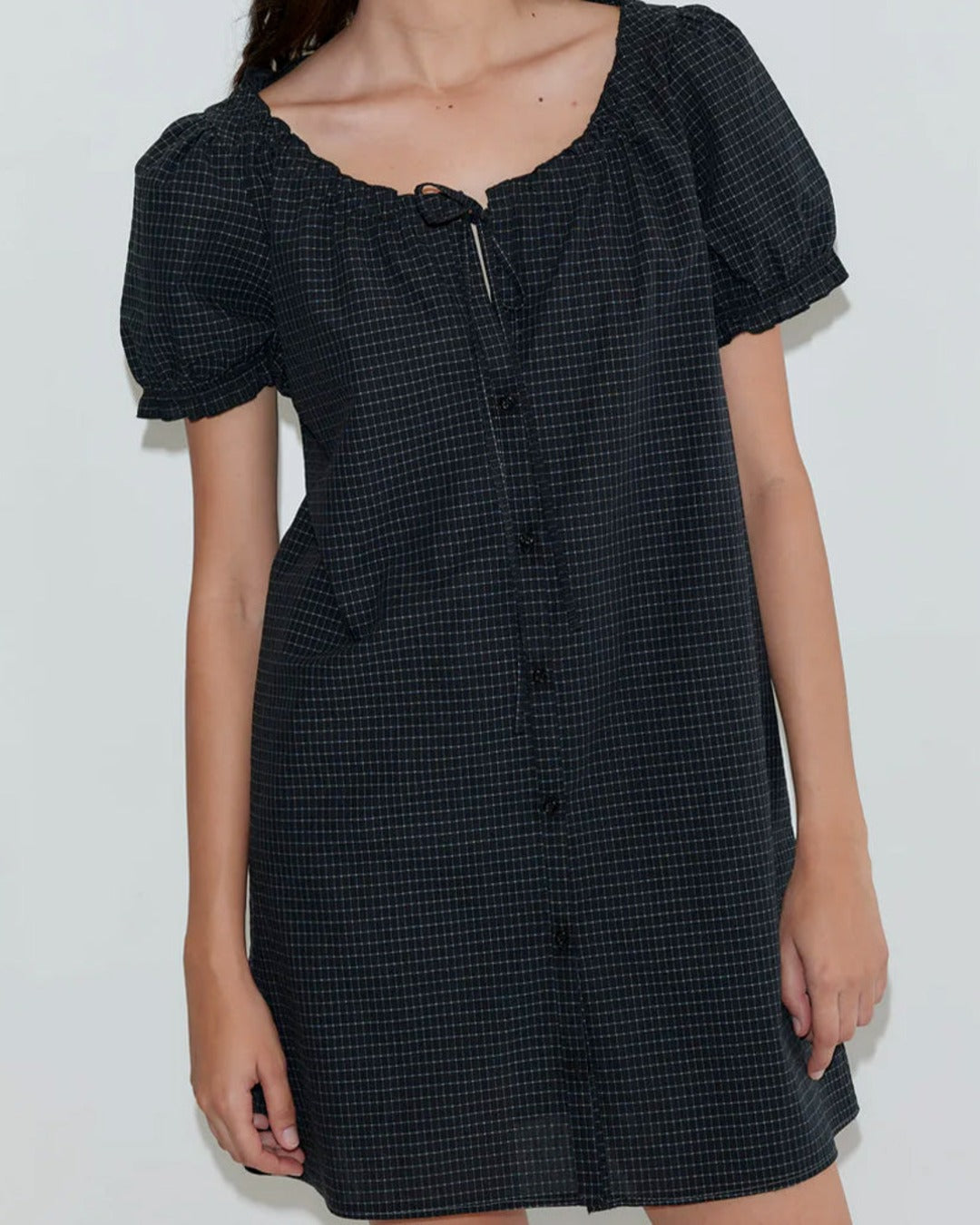 Deiji Studio - Robe Courte Boutonnée - Mono Grid