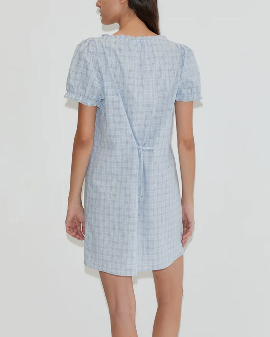 Deiji Studio - Robe Courte Boutonnée - Carreaux Bleu