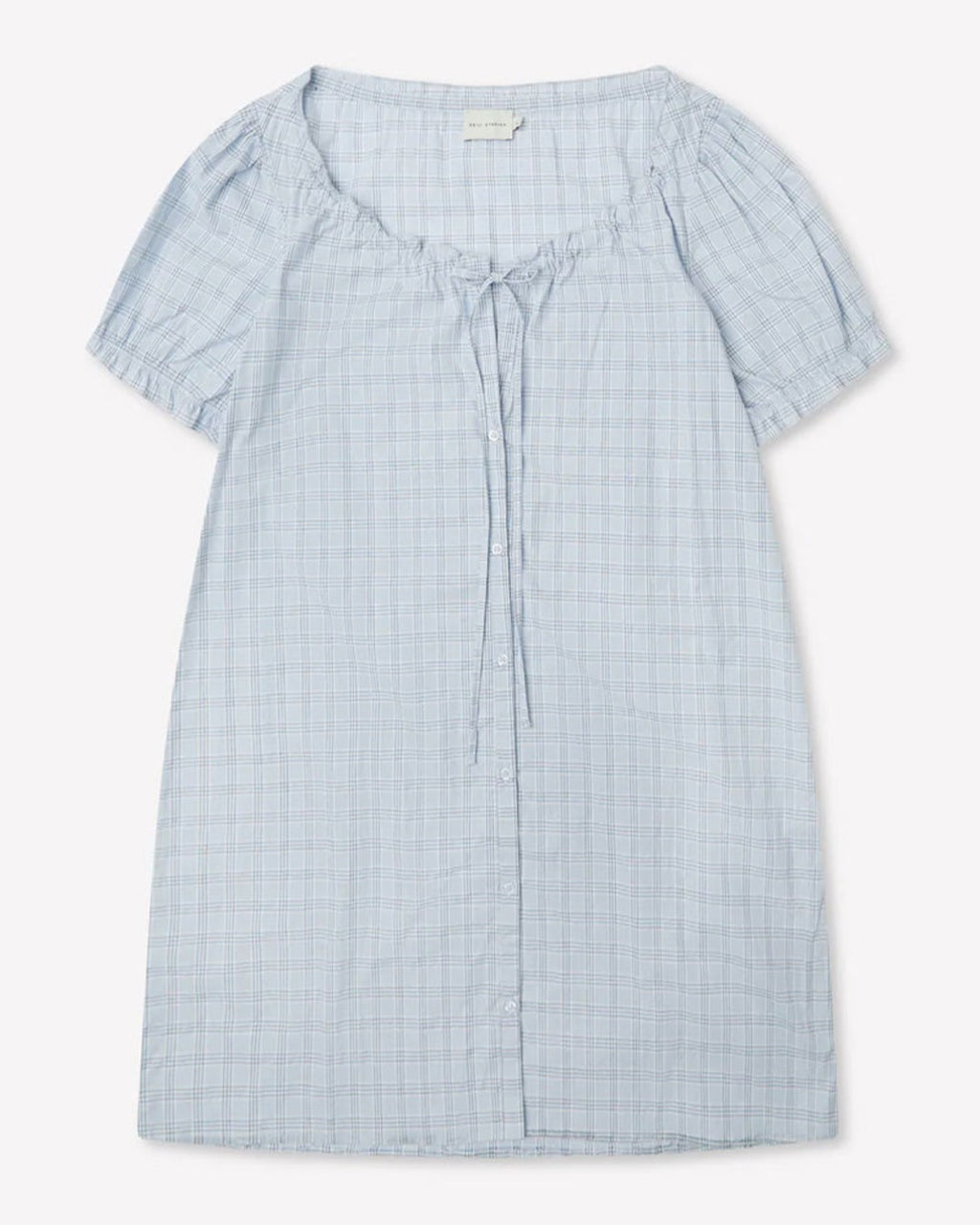 Deiji Studio - Short Buttoned Dress - Checks Blue
