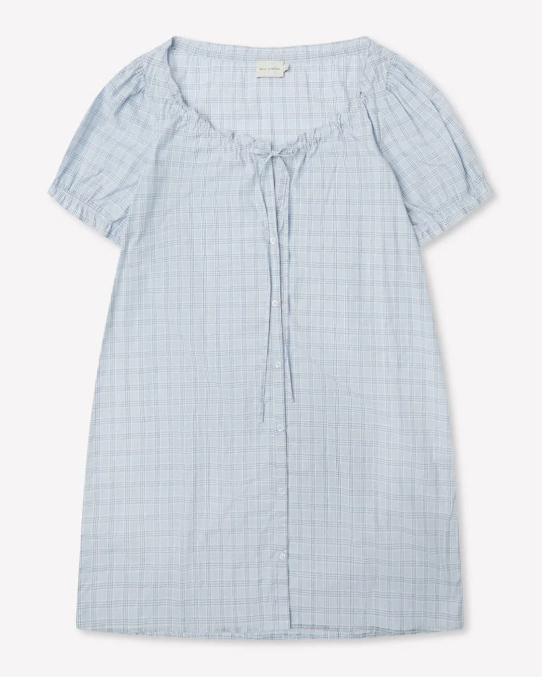 Deiji Studio - Short Buttoned Dress - Checks Blue