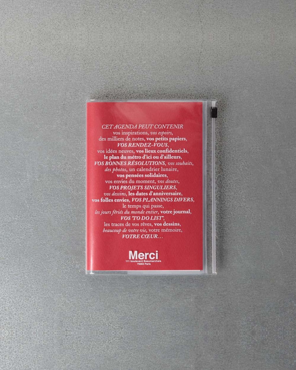 Merci - Calendar Merci Oct. 2026 – Dec. 2027 - Red