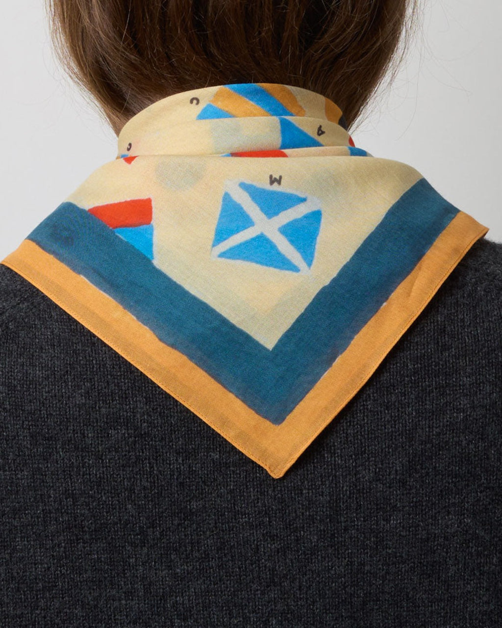 Merci - Bandana Fanions Nautiques - Ecru Bleu & Jaune