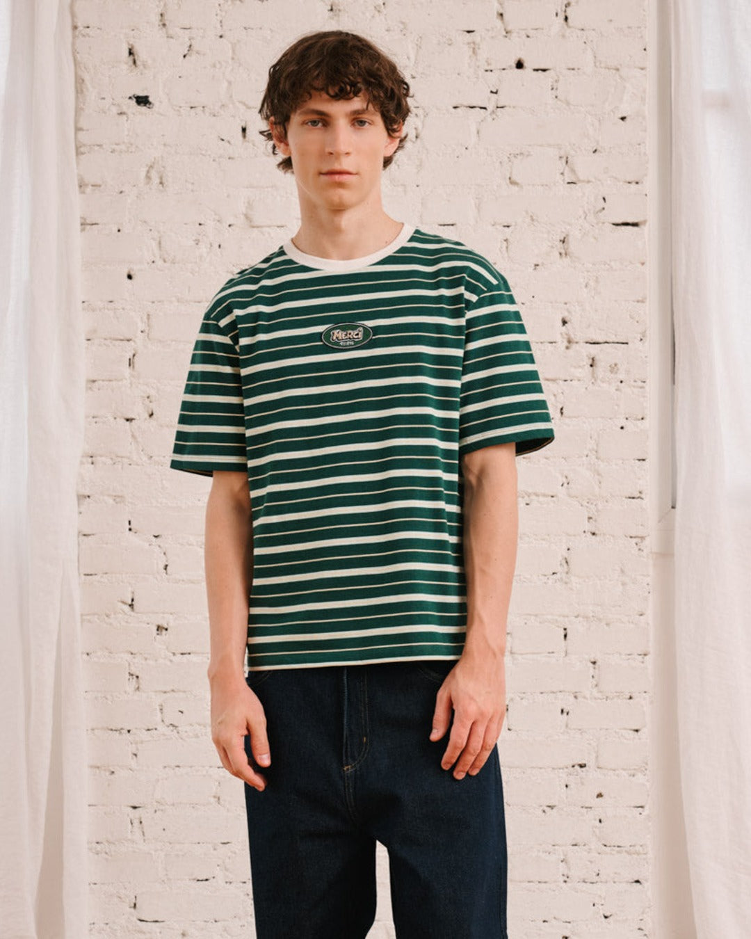 Merci - Rob Striped T-Shirt - Green