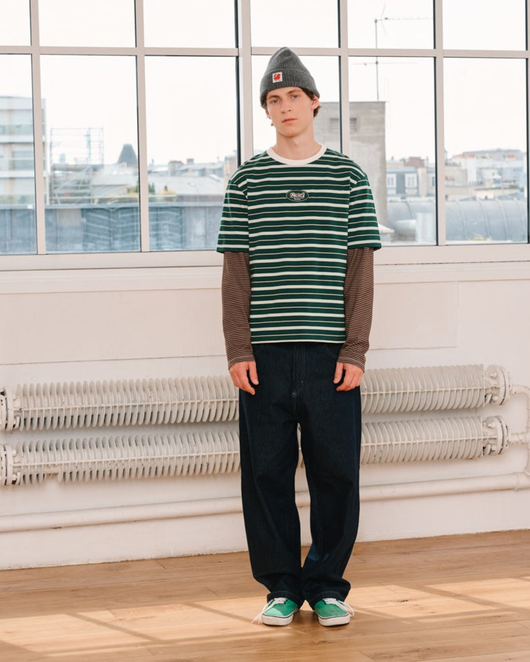 Merci - Rob Striped T-Shirt - Green