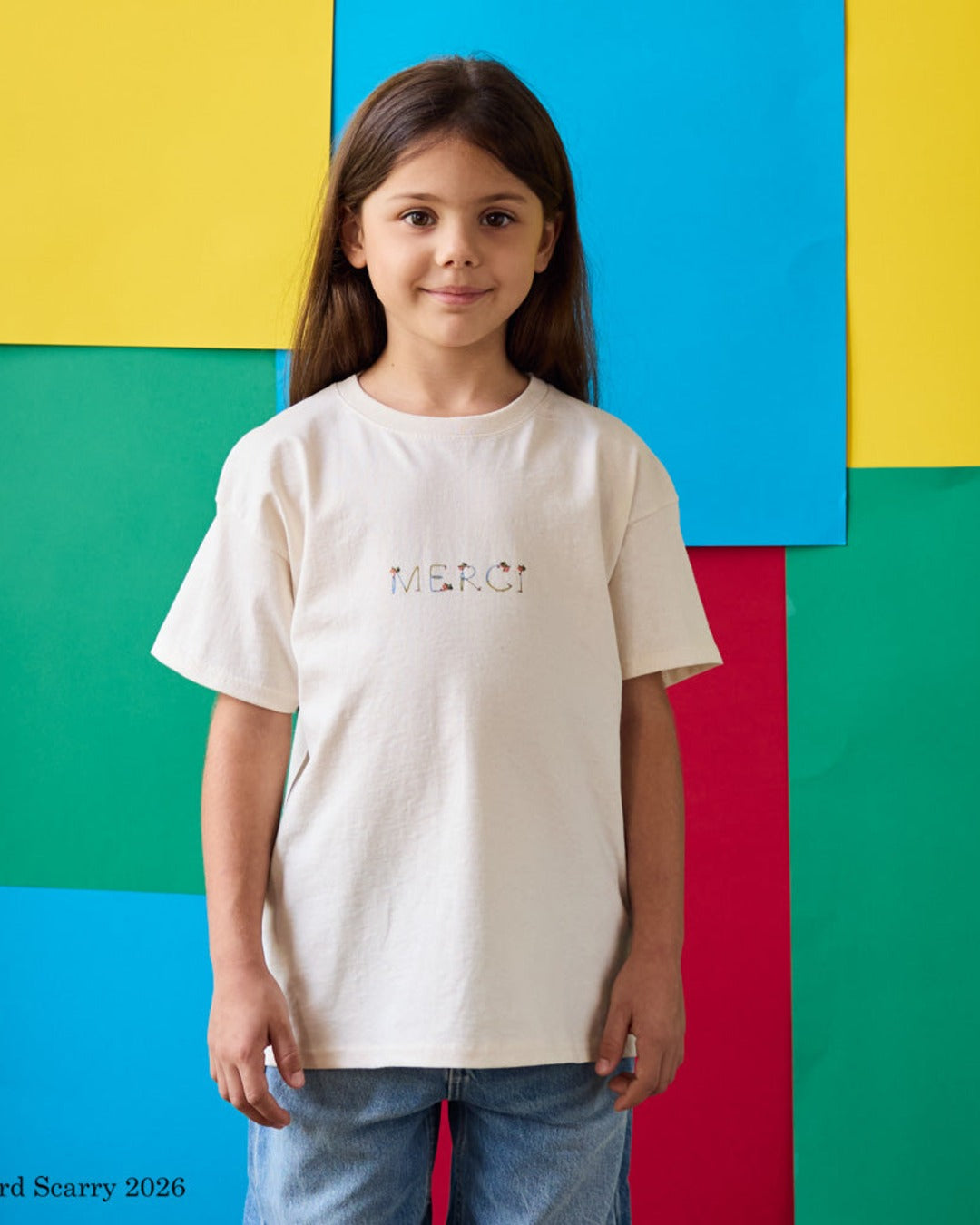 Merci x Richard Scarry - Kids' Alphabet T-Shirt - Ecru